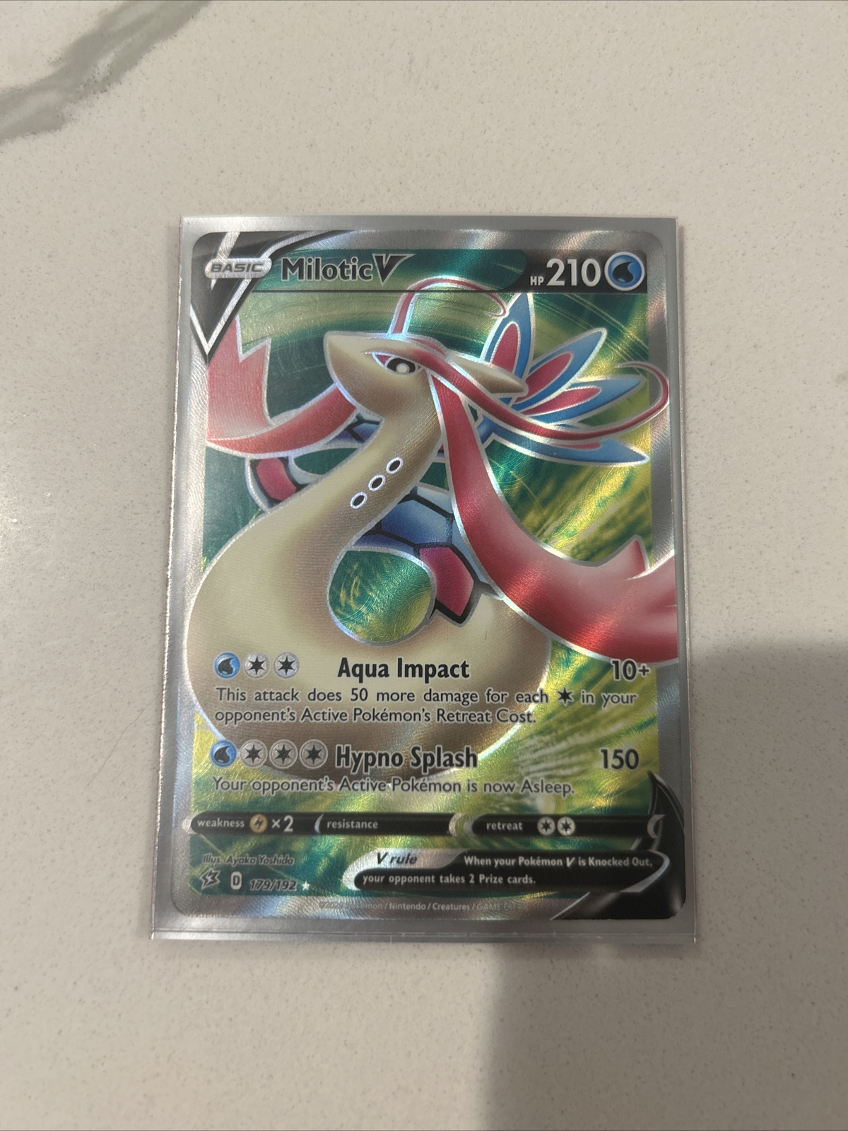 Pokémon TCG Milotic V Rebel Clash 179/192 Holo Full Art