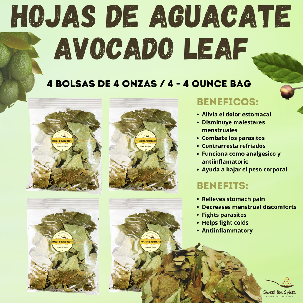 Hojas de Aguacate 1 Lb (4 /4 oz) 453g - Broken Avocado Leaves Tea - Adelgazante
