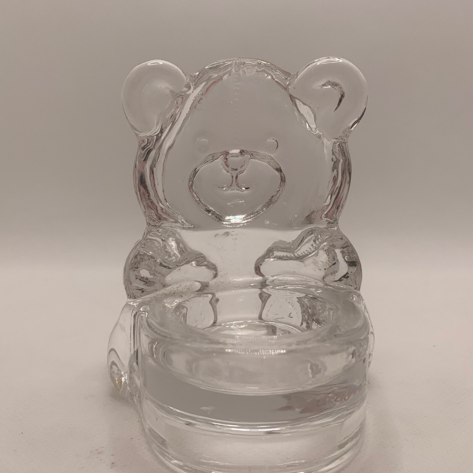 Teddy Bear Candle Holder Tea Light Clear Glass Crystal Candle Holder eBay