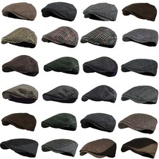 WF Herringbone Ivy Hat Wool Stripe Gatsby Cap Golf Driving Flat Cabbie Newsboy