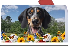 Bluetick Coonhound Summer Flowers Mail Box Cover