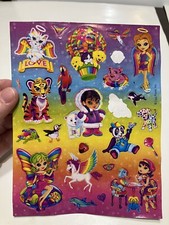 Vintage Lisa Frank Sticker Sheet Missing 2 Panda Parrot Dalmatian Girls Dogs