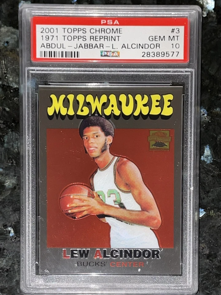 Pop 1 of 1🔥2001 KAREEM ABDUL-JABBAR LEW ALCINDOR TOPPS CHROME 1971 RP #3 PSA 10 - Image 4 of 4