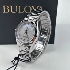 New Bulova Surveyor Women's Watch Mother of Pearl Dial Quartz Watch 31mm 96P228