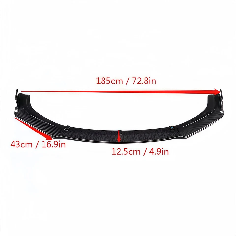 For AUDI S3 RS3 A3 Front Bumper Lip Splitter Spoiler Carbon Style Foto 4 de 4