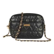 Vintage Moschino heart shape quilted calfskin Gold chain strap purse