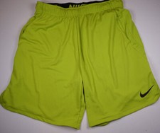 NIKE Men's Florescent Green Yellow Mesh Training Athletic Shorts NEW Large