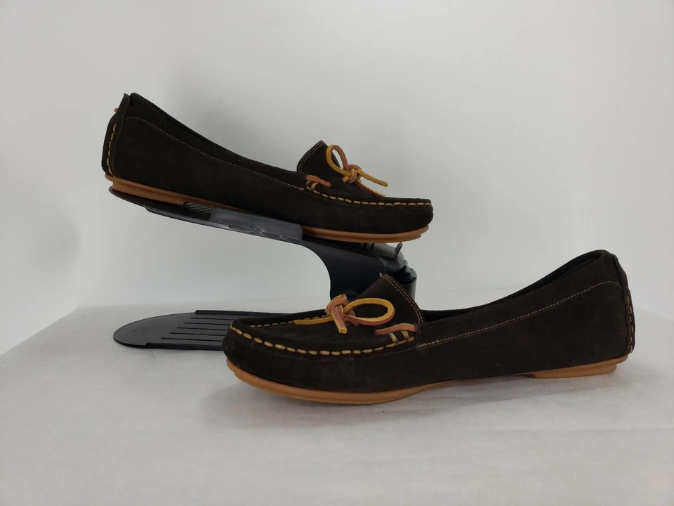 Nuevo Mocasín Para Mujer Lacoste Marrón Gamuza 8 Informal Sin Cordones Plano Foto 2 de 4