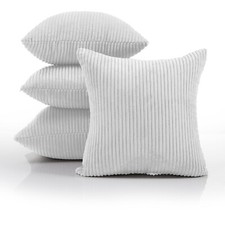 Pack of 4 Stripe Velvet Cushion Covers Throw Decorative 18"x18" Square Cushions