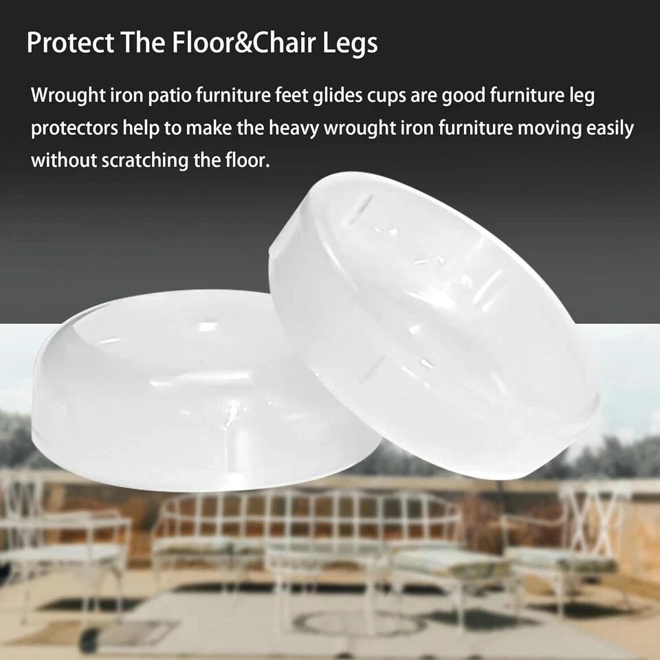 24 Pack of 1-1/2" Wrought Iron Patio Furniture Feet Glides Cups by prime&swift F - Изображение 3 из 4