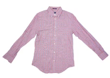 Gant Windblown Oxford Fitted Button Down Long Sleeve Shirt Red Plaid Mens S