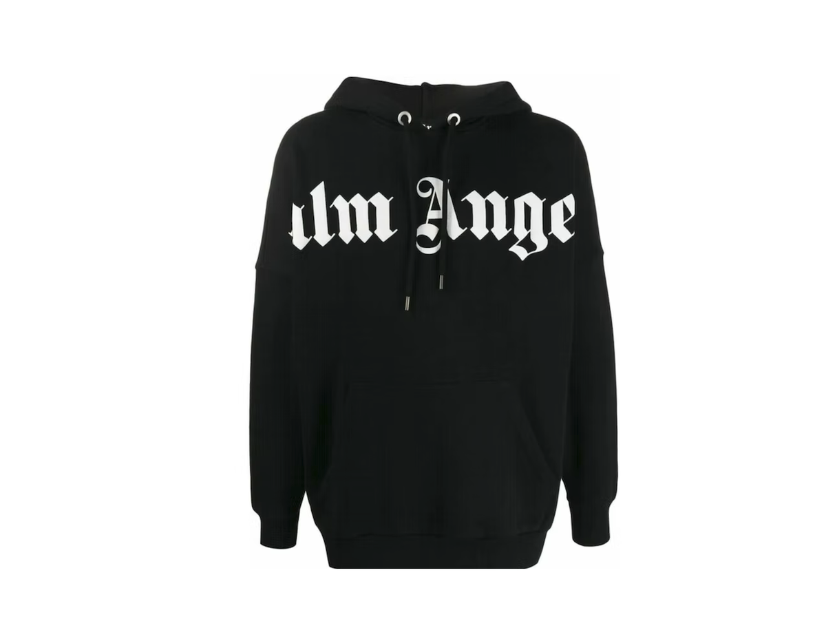 NEW Palm Angels Front Over Logo Black Men's Oversized Hoodie NEW Palm Angels Front Over Logo Black Men's Oversized Hoodie