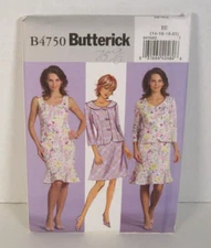 Butterick 4750 Easy Jacket, Dress & A-Line Skirt Misses' 14-20 Pattern Uncut