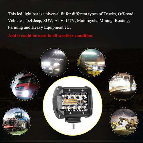 10pcs 4inch Amber&White Strobe LED Light Pods Bar Driving Fog Offroad Truck 4x4 - Picture 8 of 8