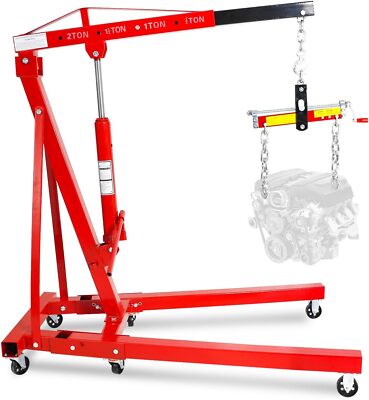 2Ton Folding Engine Hoist Cherry Picker Shop Crane Hoist Lift 4400lbs with lever