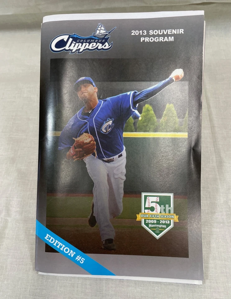 2013 Columbus Clippers vs Norfolk Tides Program UNSCORED & Triple-A Champ Patch - Image 2 of 4