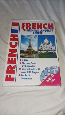 French CD Intensive Language Course 4 CDs, Table of Grammar & Coursebook- SEALED