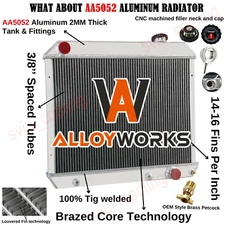 FOR 1963-1966 Chevy C10 C20 C30 Panel Pickup Truck AT 3 Row Aluminum Radiator US