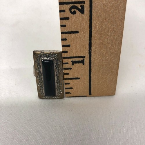 VTG Adjustable Cocktail Ring Faux Black Onyx Bar Fancy Large Statement Piece - Picture 5 of 7