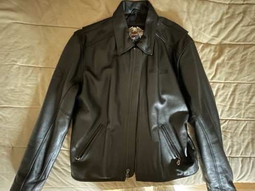 Harley-Davidson Black Genuine Leather Jacket Size L An American Legend