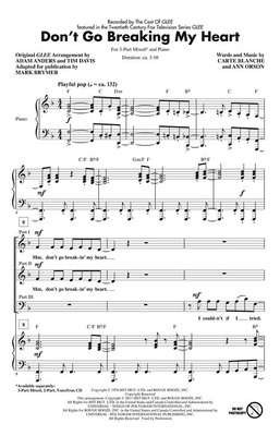 Don't Go Breaking My Heart (from Glee) Discovery Level 2 Discovery Choral 3-Part