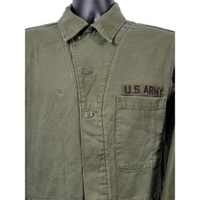 VTG 90s Military COVERALLS Type 1 Cotton Sateen Men Size Med Olive Army Green