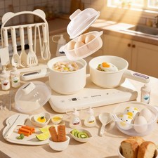 Kids Cooking Sets Real Electric Dual Stove - Montessori Cooking Set with Mini