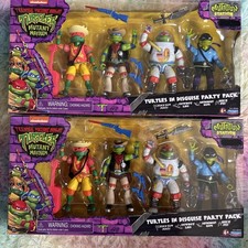 TWO TMNT Mutant Mayhem Turtles In Disguise Party Pack Playmate-Both new in box