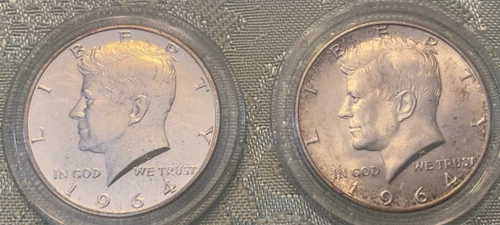 (2) 1964 Kennedy Half Dollars UNC  90% Silver - Grandpa’s Estate Coin Collection