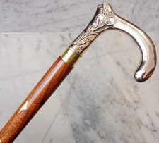 36'' Wooden Walking Cane Brass Stick Handle Vintage Designer Antique Victorian