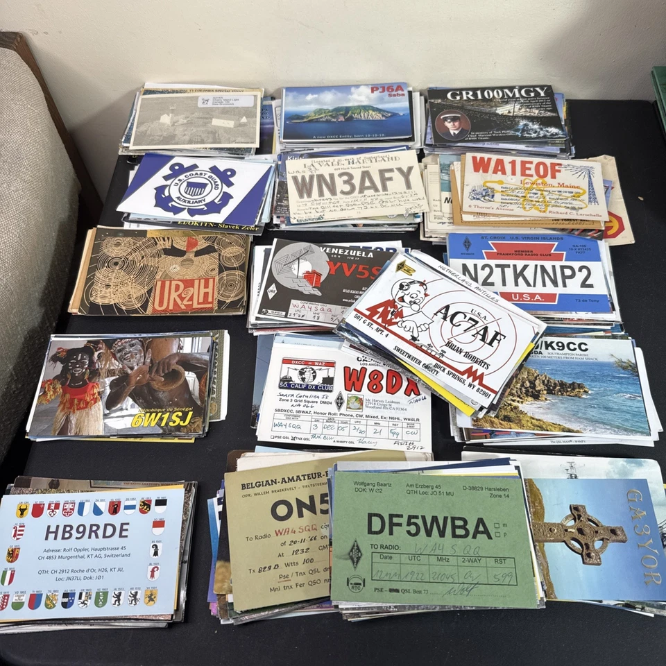 Lot of 840+ Vintage Ham Radio QSL Cards 1960s-2000s DX Amateur Radio Collection - Image 2 of 4