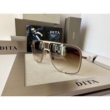 DITA MACH-FIVE DRX-2087-I GLD BRN BRUSHED WHITE GOLD-BROWN GRADIENT SUNGLASSES