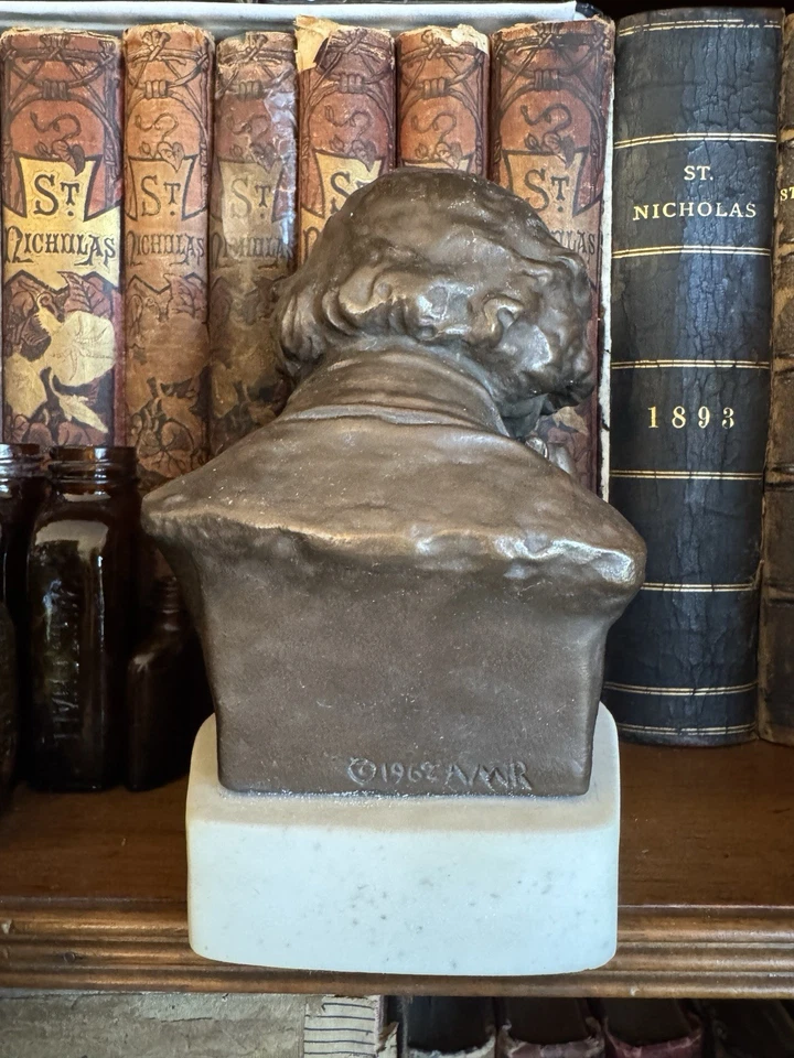 Vintage 1962 Authentic Beethoven Bronze Bust Alva Museum Replicas, Inc. New York - Image 4 of 4