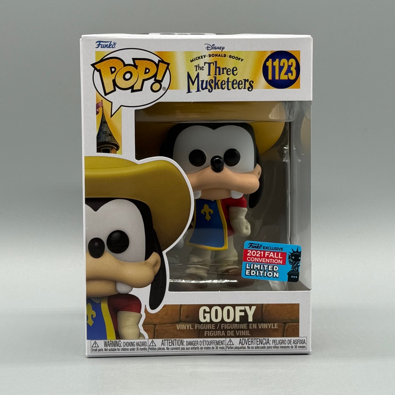 Funko Pop! Disney #1123 Goofy Three Musketeers 2021 Exclusivo De Nycc Con Protector