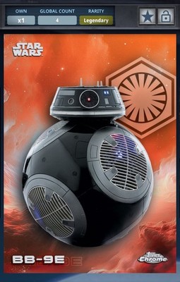 TOPPS STAR WARS CARD TRADER 2025 CHROME BB-9E ORANGE LEGENDARY 25CC DIGITAL