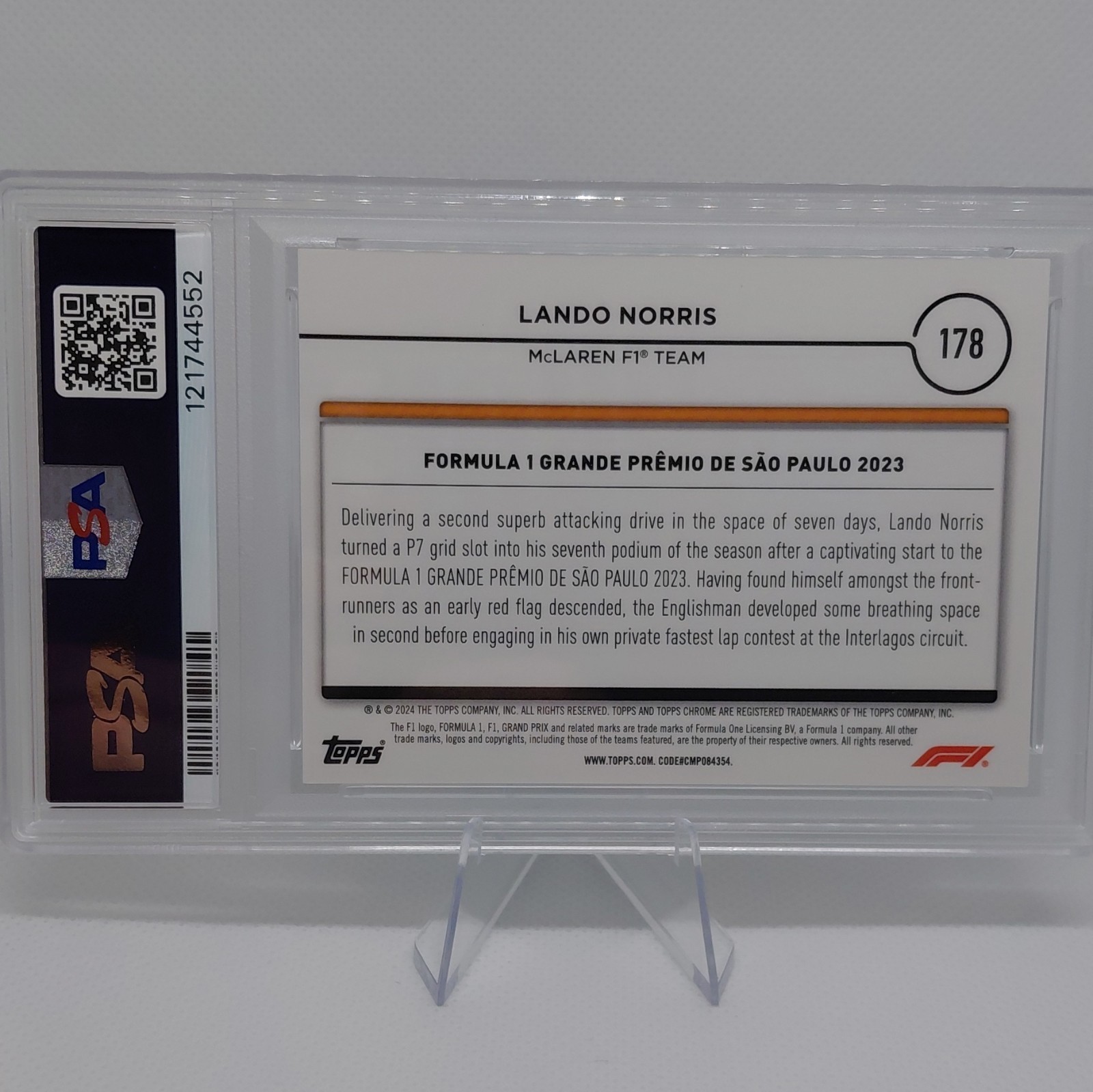 2024 Topps Sapphire F1 Lando Norris Black and White 12/20  #178 PSA 10 rare 💎  view 5