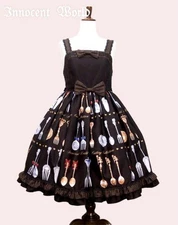 Innocent World Antique Cutlery High Waist Jsk Brown