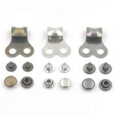 20 Sets Nickel Boot Hooks Lace Fitting With Rivet Buckle For Repair Camp