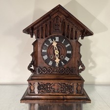 Antique Black Forest Bracket Clock Cuckoo Clock Mantle Clock 30 Hour Gothic Runs