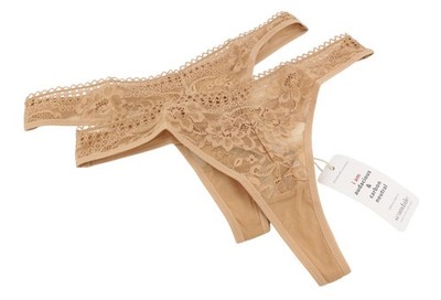 Scandale Le String Sensual-Nude T17 Women s Thong XL Lace 2-Pack Beige