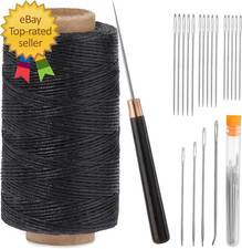 273 Yards Waxed Thread Needle Straight Awl Heavy Duty Wax String Sewing Kit