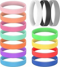 14 Pcs Rubber Bracelets Silicone Bracelet Men Rubber Wristbands, 14 Color Mixed