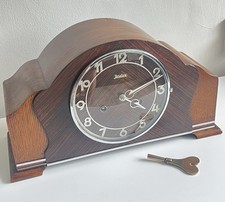 Junghans Refurbished Vintage 8-Day Mantle Clock Chime Germany Key Pendulum