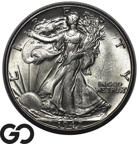 1942-D Walking Liberty Half Dollar, Choice BU++