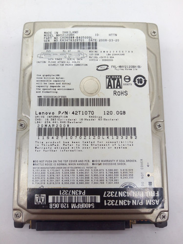 FUJITSU *MHY2120BH* 120 GB * SATA HDD Notebook 2,5 Zoll #NFP1924