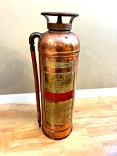 Vintage WD Allen Fire Extinguisher Copper/ Bronze Chicago, USA Empty
