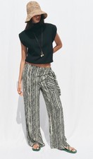 Zara Women Striped Wide-Leg Trousers - Size M -  Ref. 8372/128