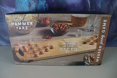 Hammer & Axe Wooden Pong New in Box Cups, Balls, Bag & Tray