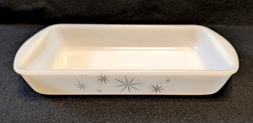 Mid Century Modern Vintage McKee Glasbake Atomic Starburst 10" Casserole Dish