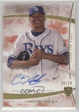 2014 Topps Supreme Auto Red 10/10 Chris Archer #SA-CA Auto a3i